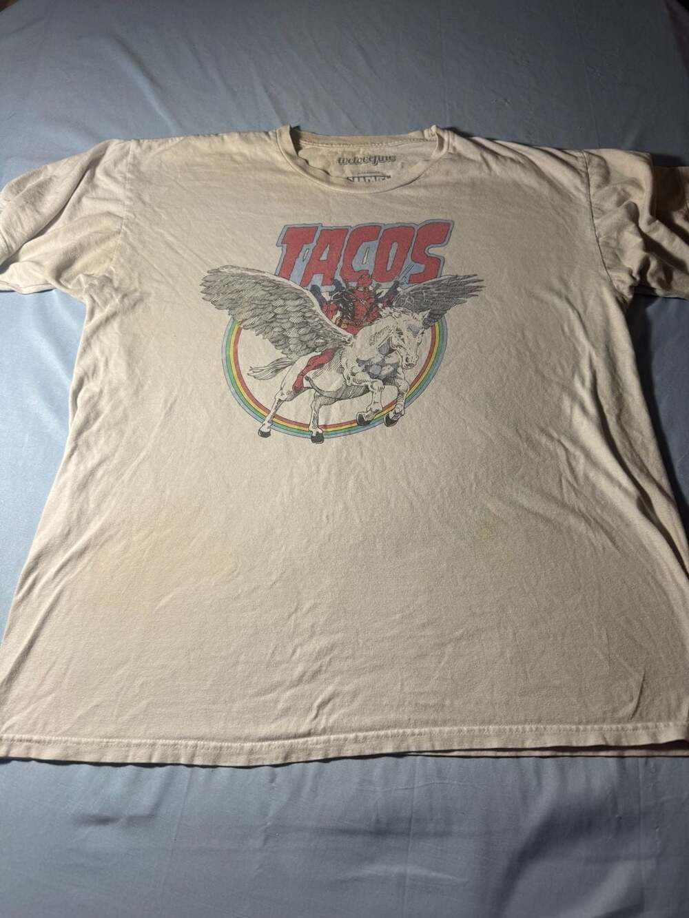 Welovefine Marvel DeadPool Tacos Graphic T-Shirt XL White